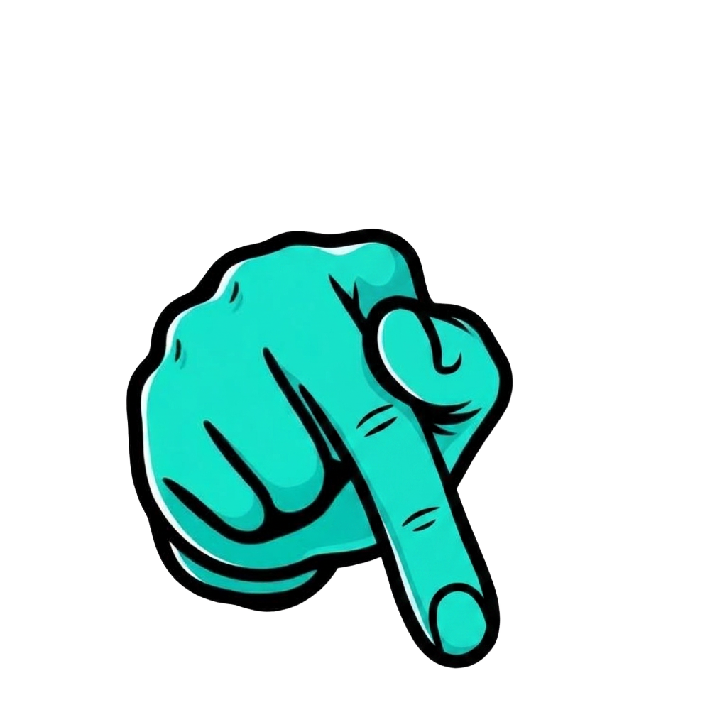 Zeigefinger zeigt nach unten auf www.teddyngton.com