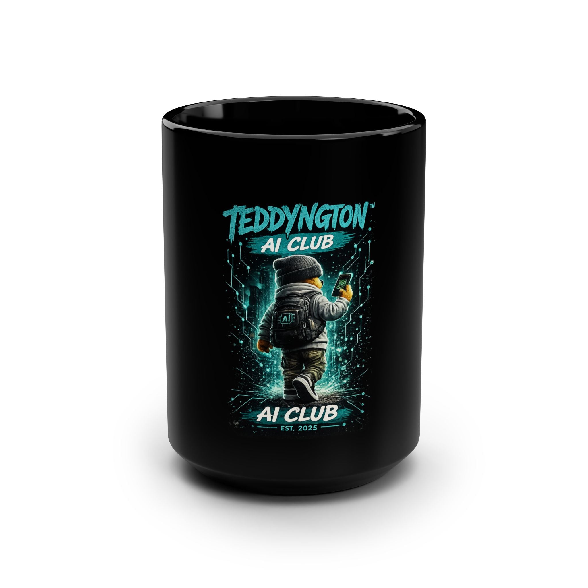 Teddyington AI Club Black Ceramic Mug