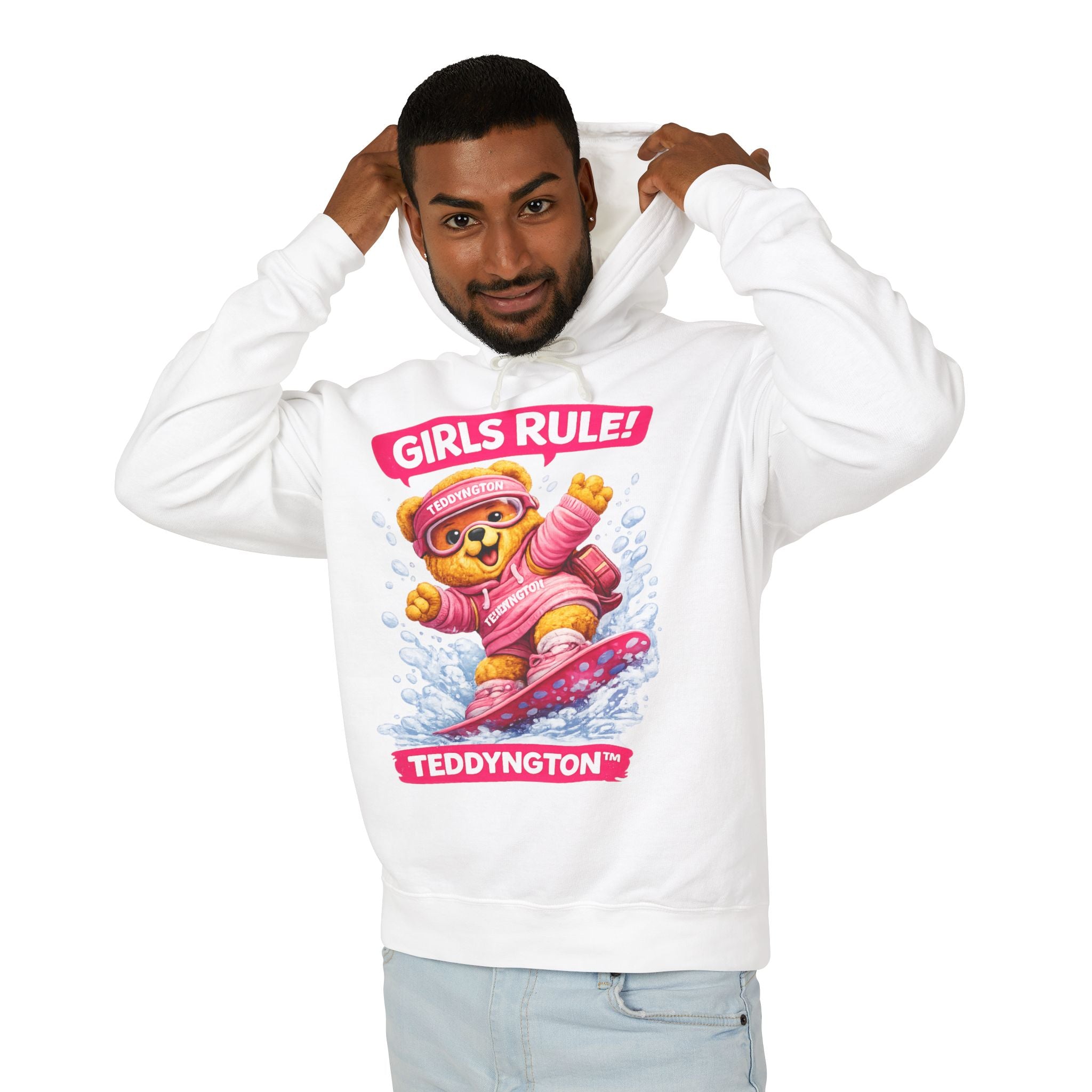 Girls Rule Teddy Bear Snowboard Hoodie