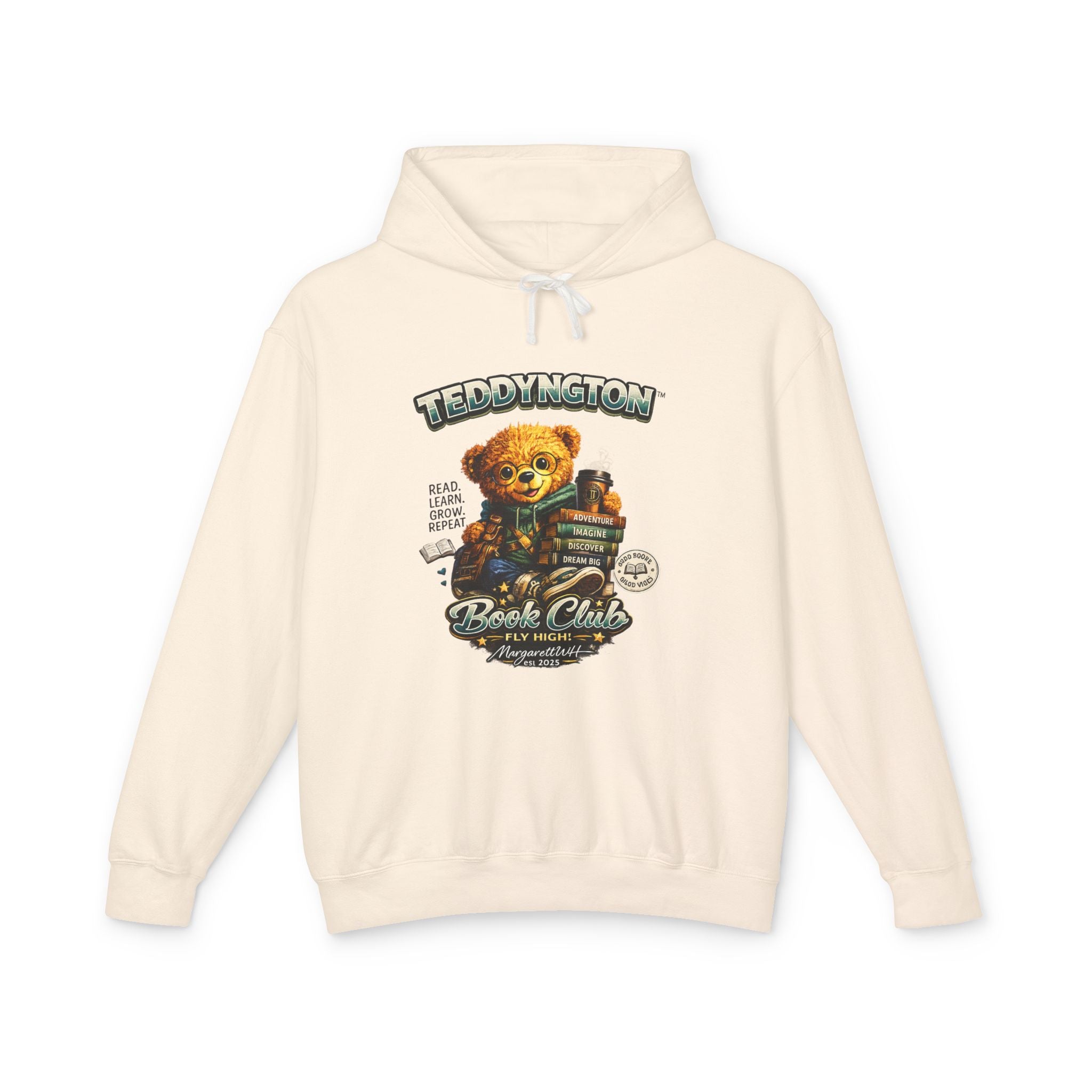 Book Lover Teddy Bear Lightweight Hoodie