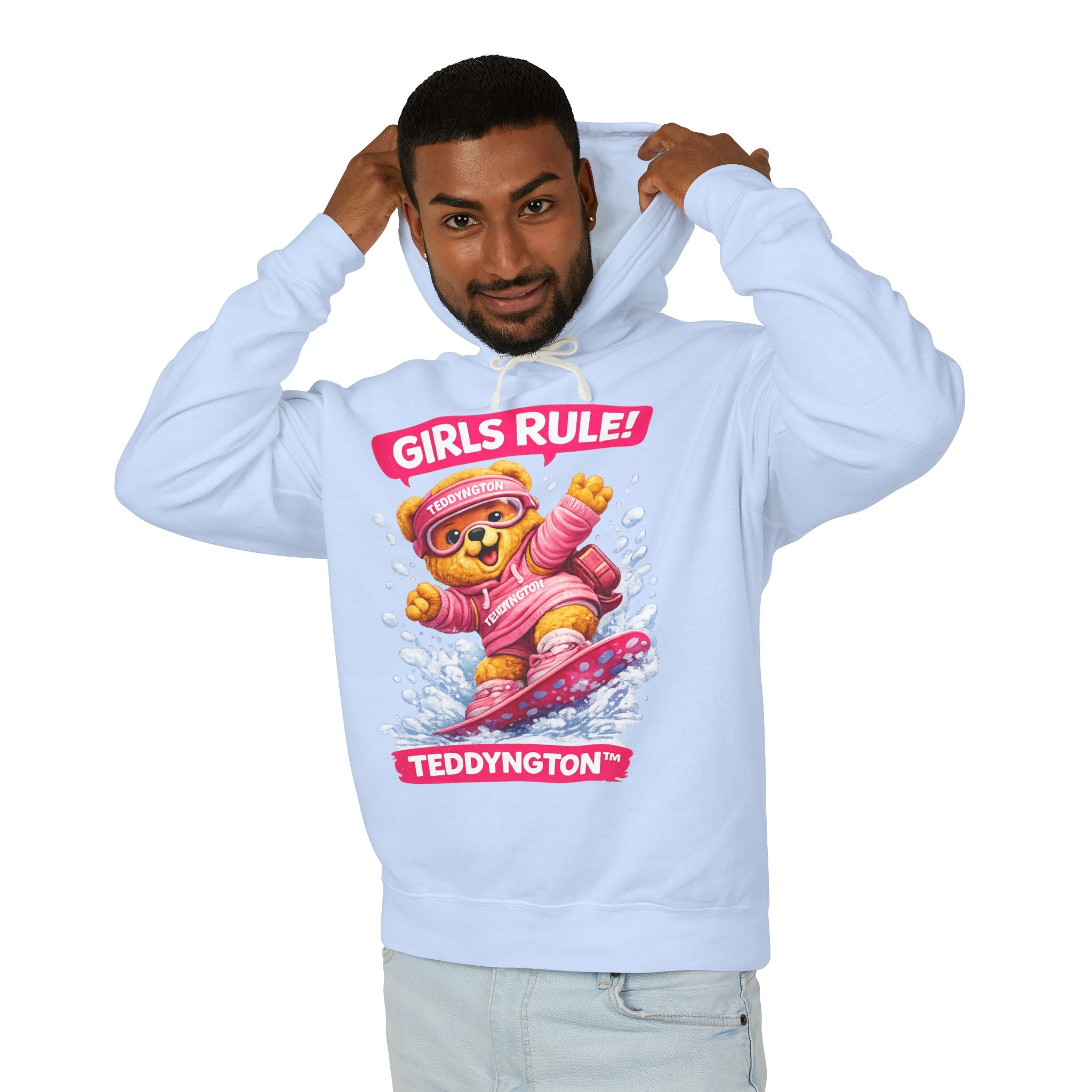Girls Rule Teddy Bear Snowboard Hoodie