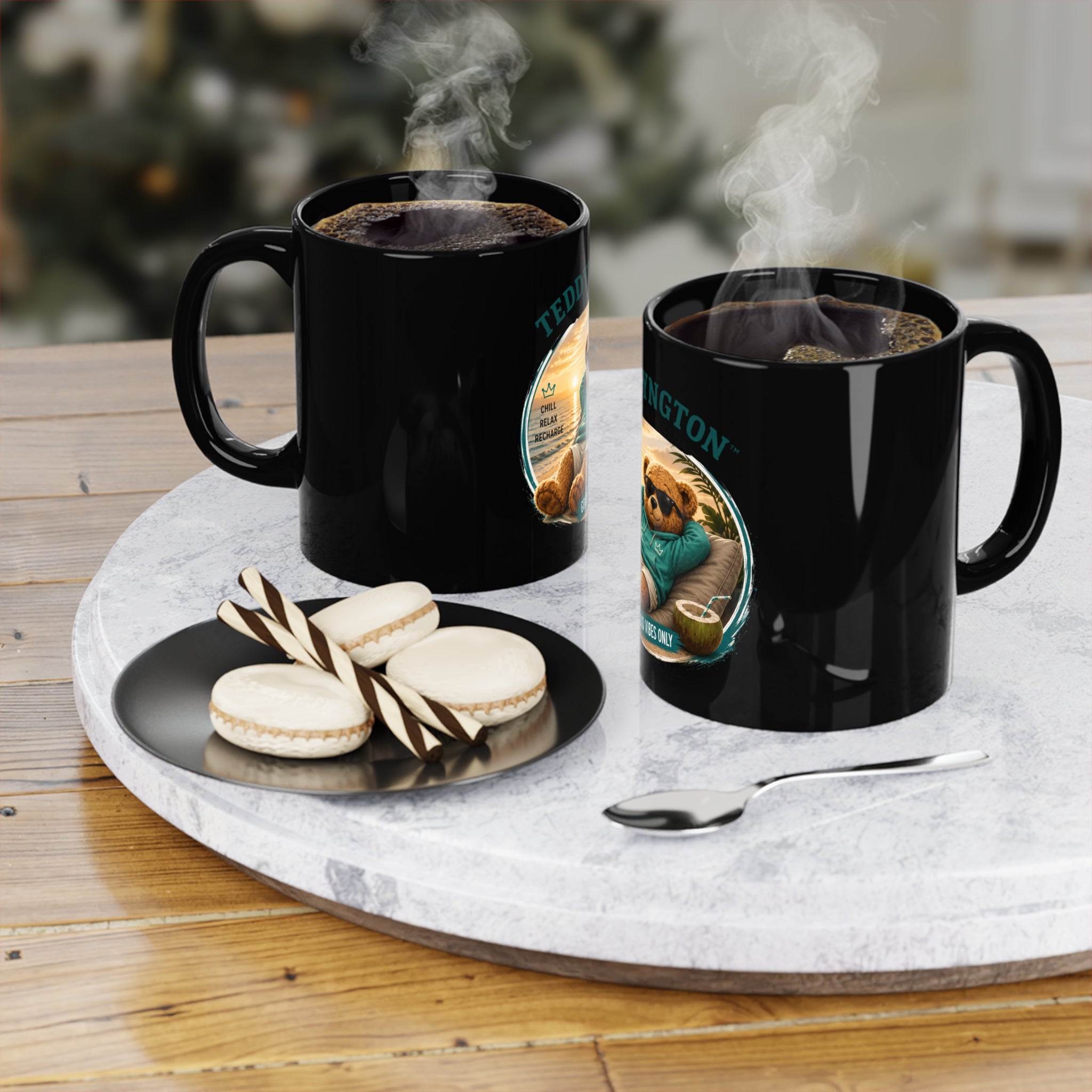 Teddyngton Wellness Club Black Coffee Mug