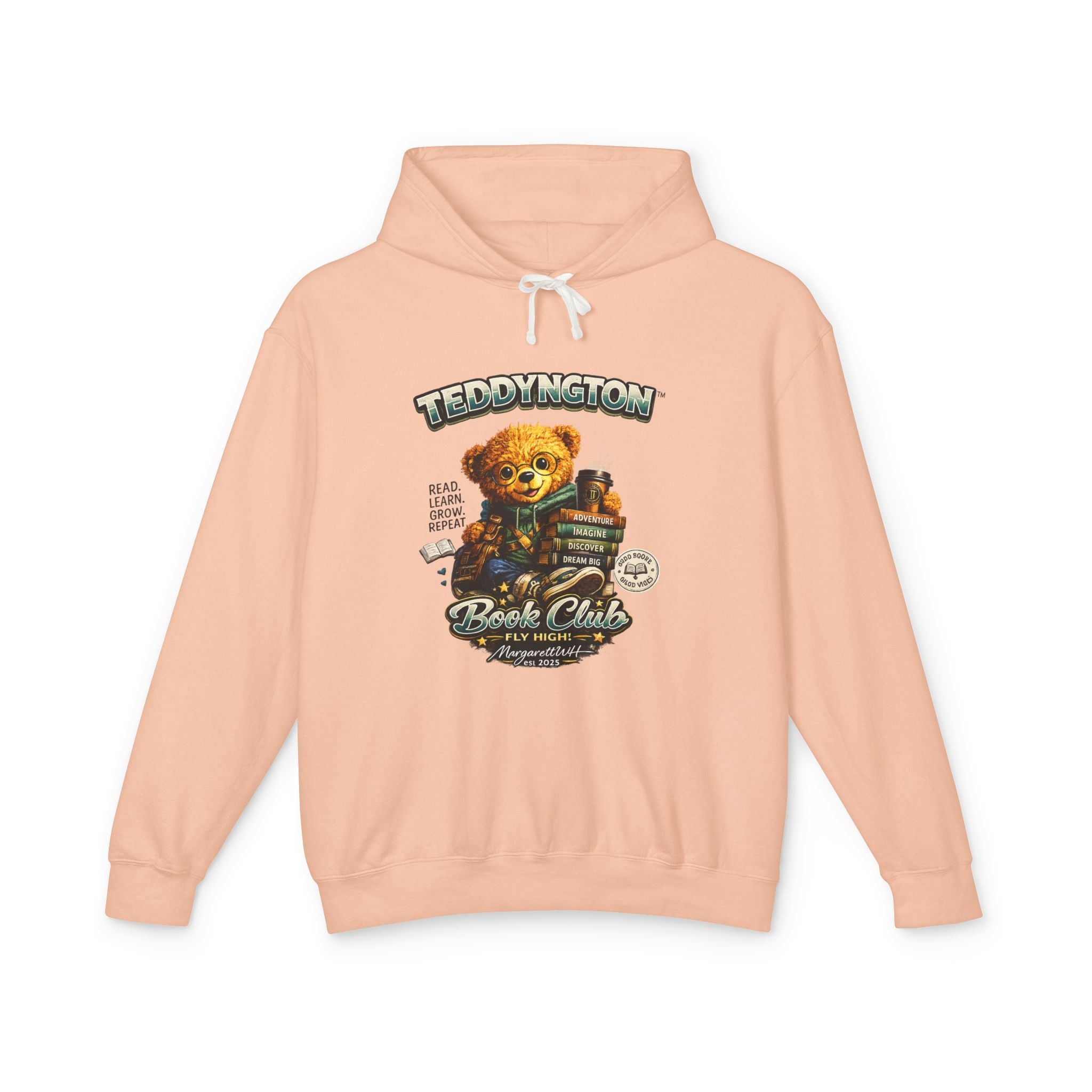 Book Lover Teddy Bear Lightweight Hoodie