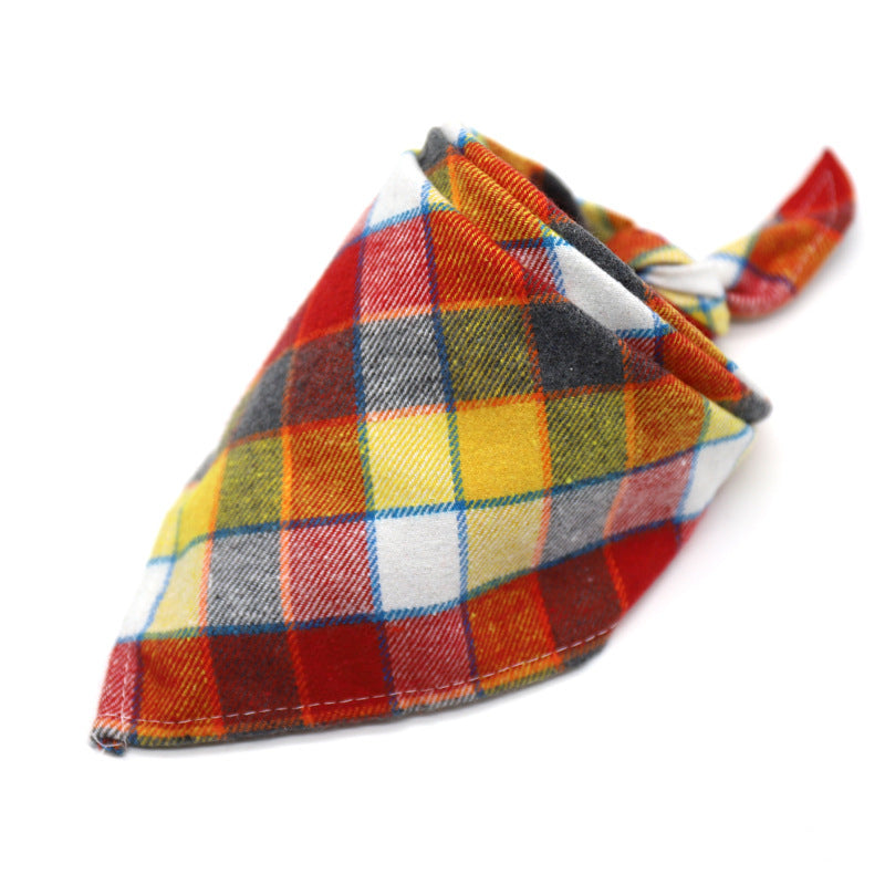 Cotton flannel baby plaid to increase triangle scarf