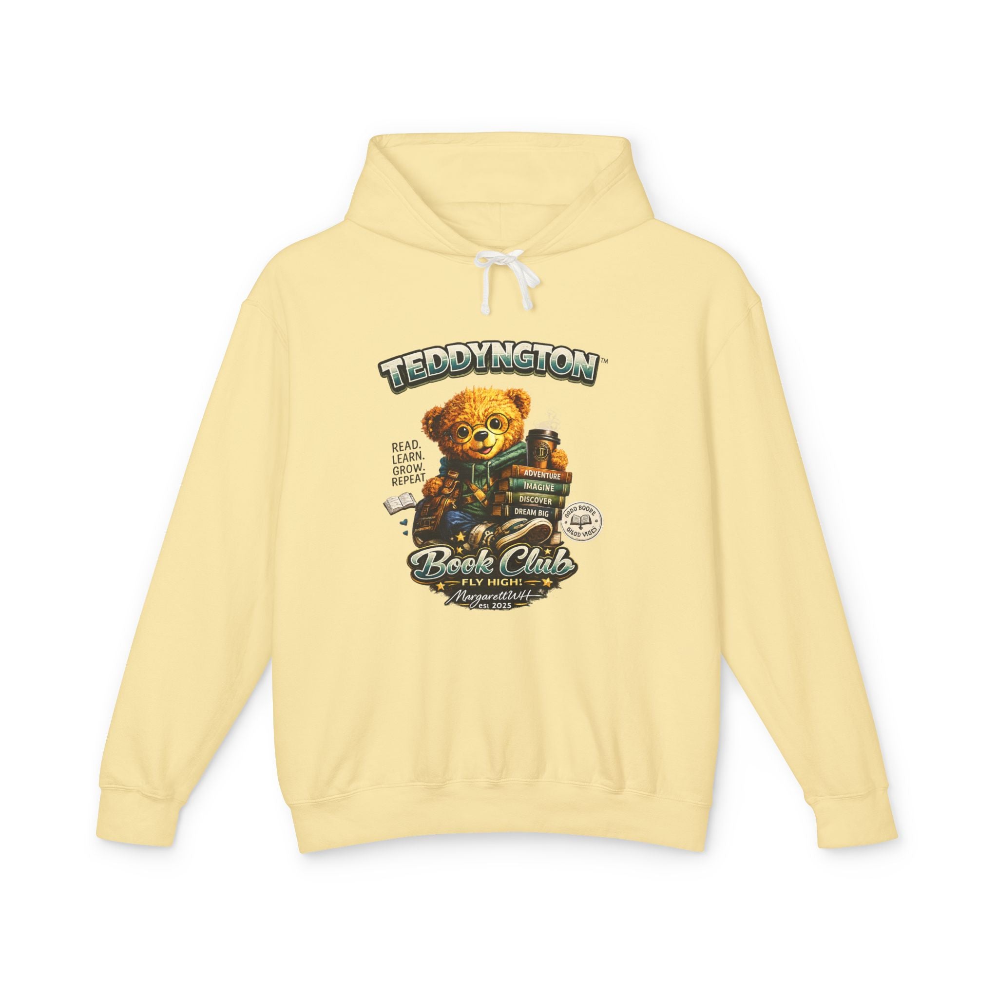 Book Lover Teddy Bear Lightweight Hoodie