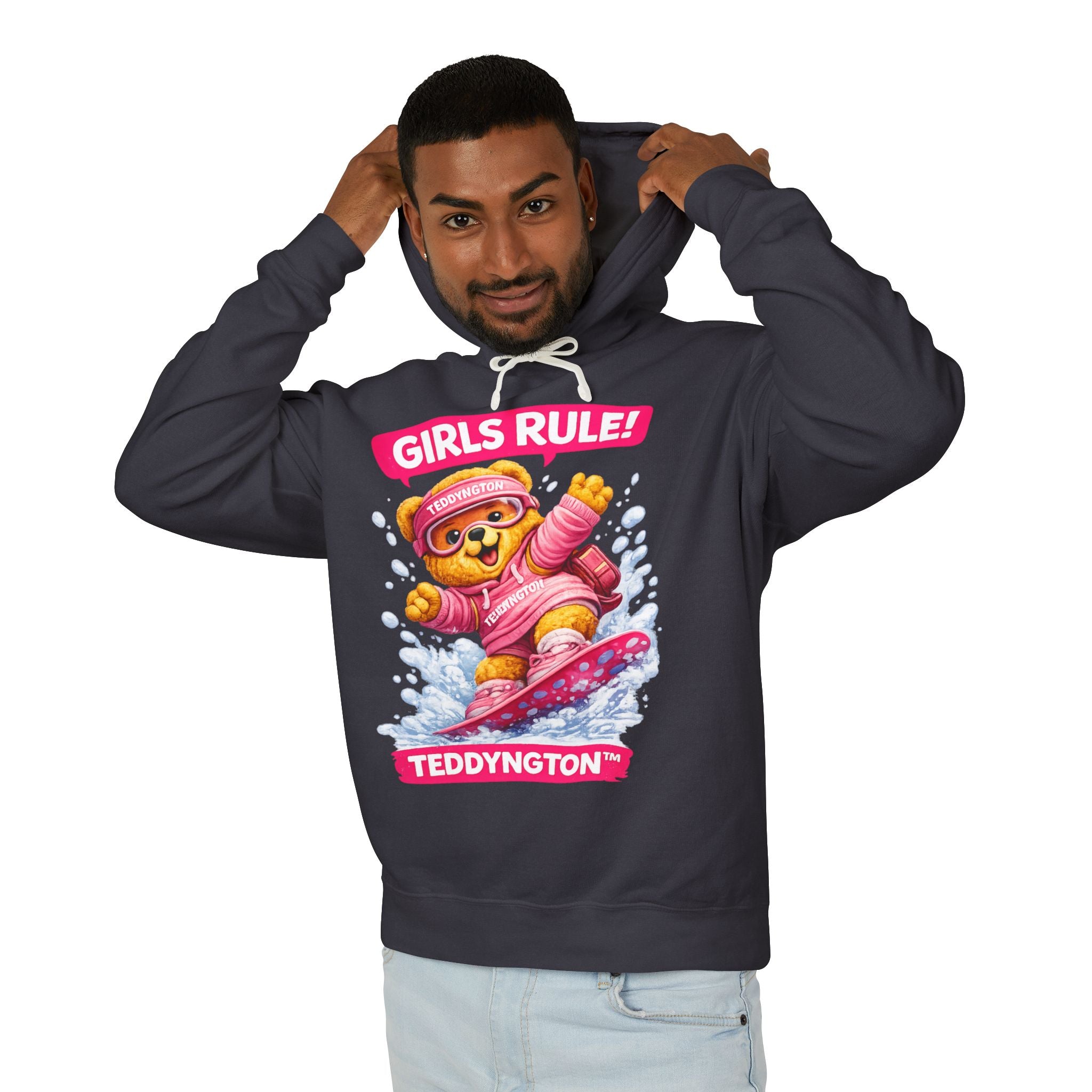 Girls Rule Teddy Bear Snowboard Hoodie