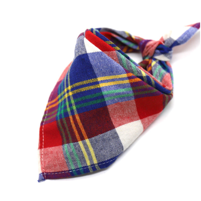 Cotton flannel baby plaid to increase triangle scarf