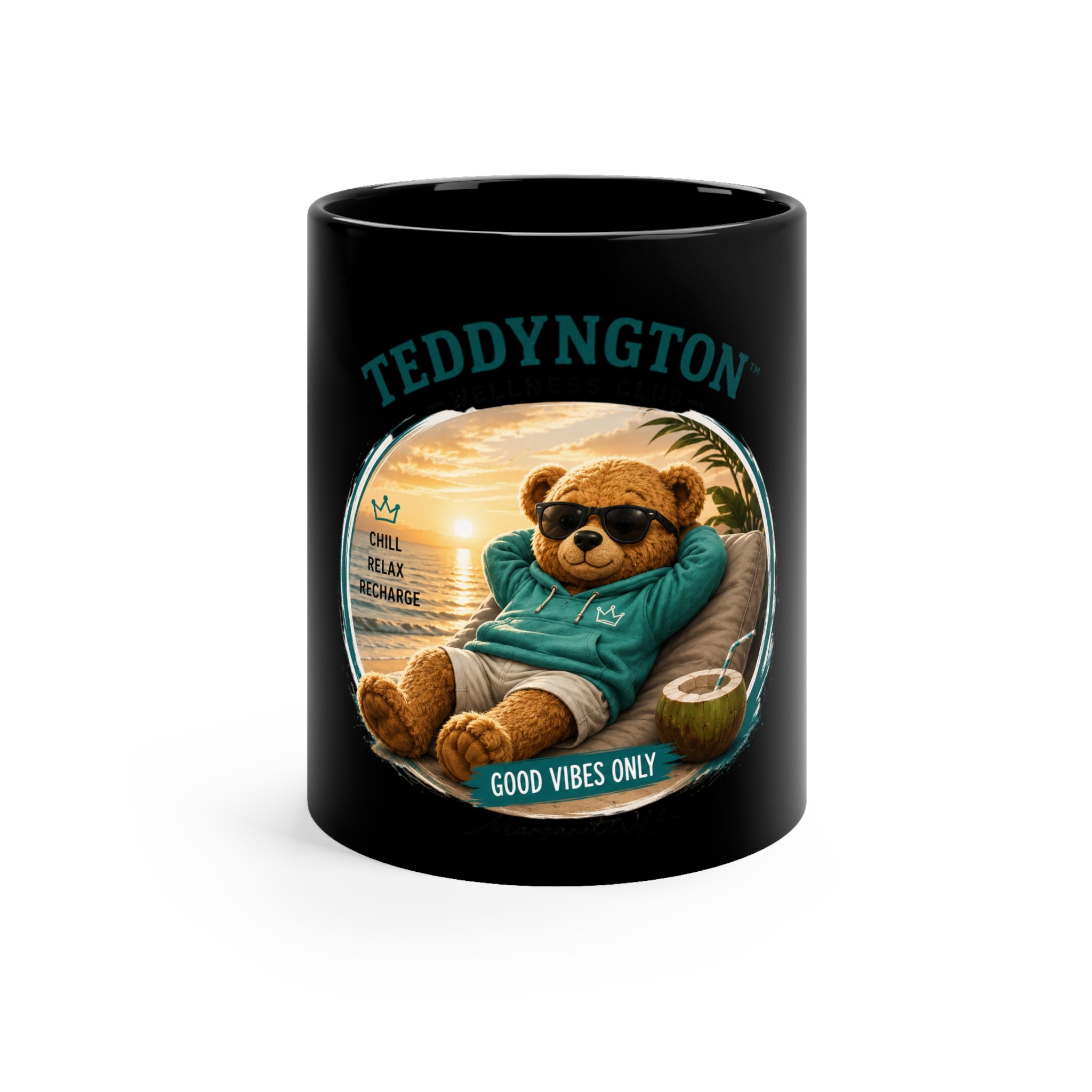 Teddyngton Wellness Club Black Coffee Mug