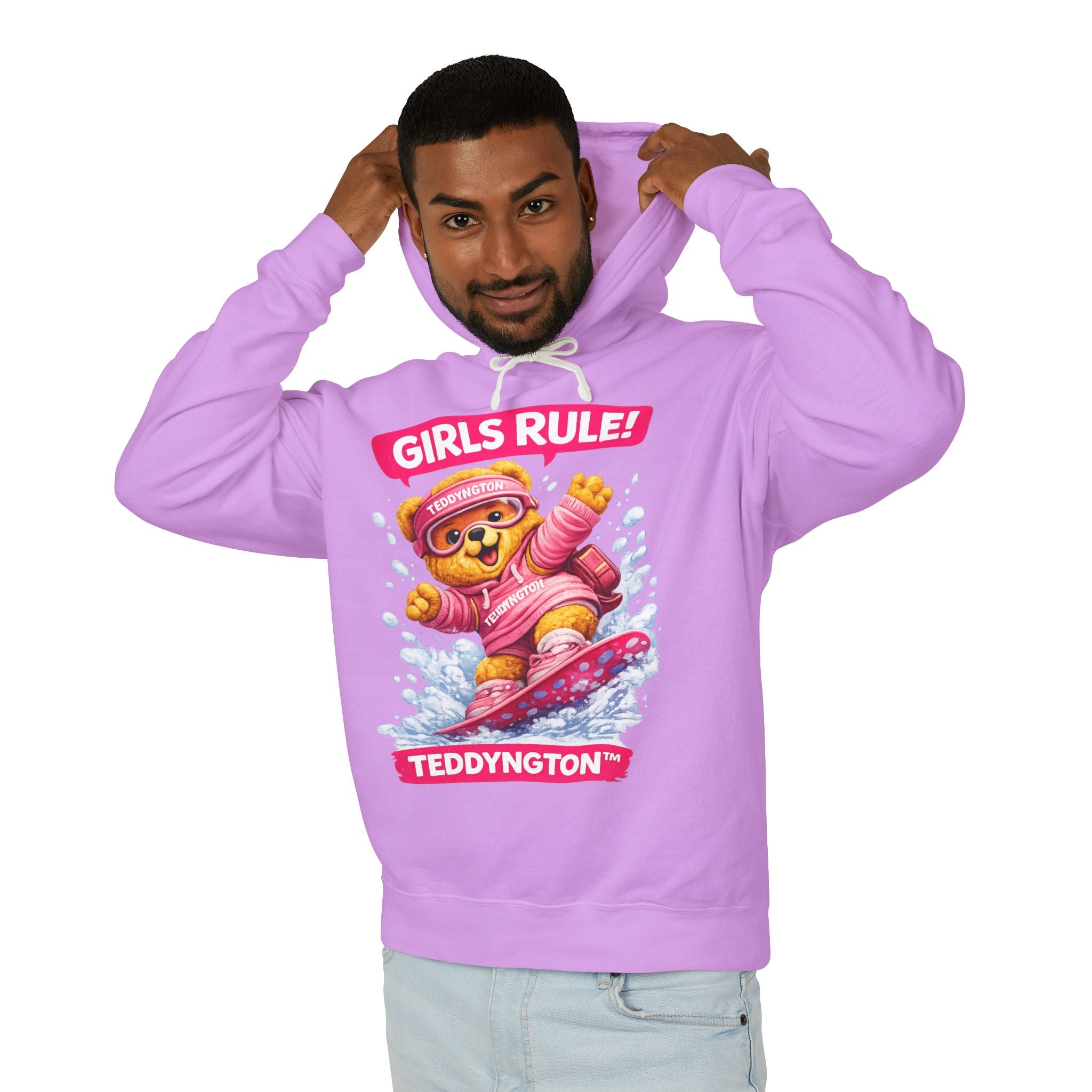 Girls Rule Teddy Bear Snowboard Hoodie