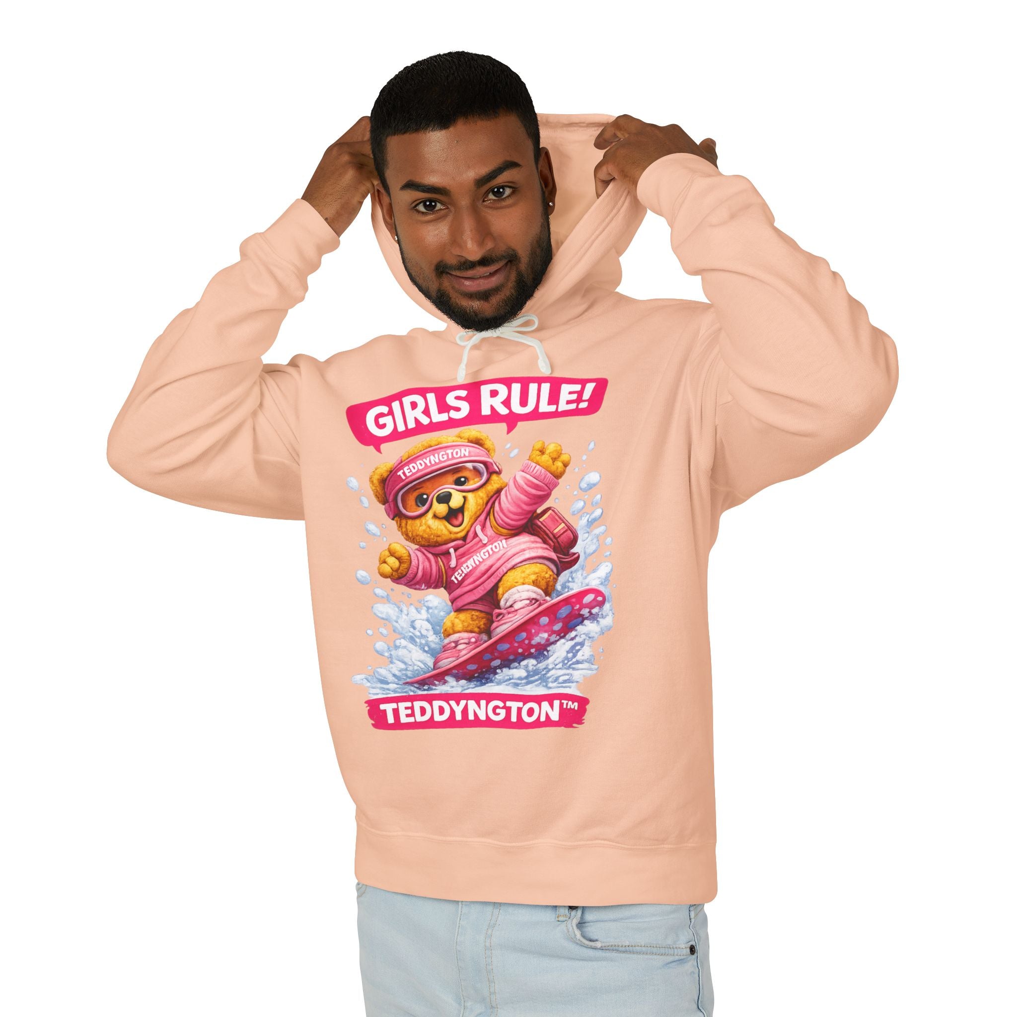 Girls Rule Teddy Bear Snowboard Hoodie