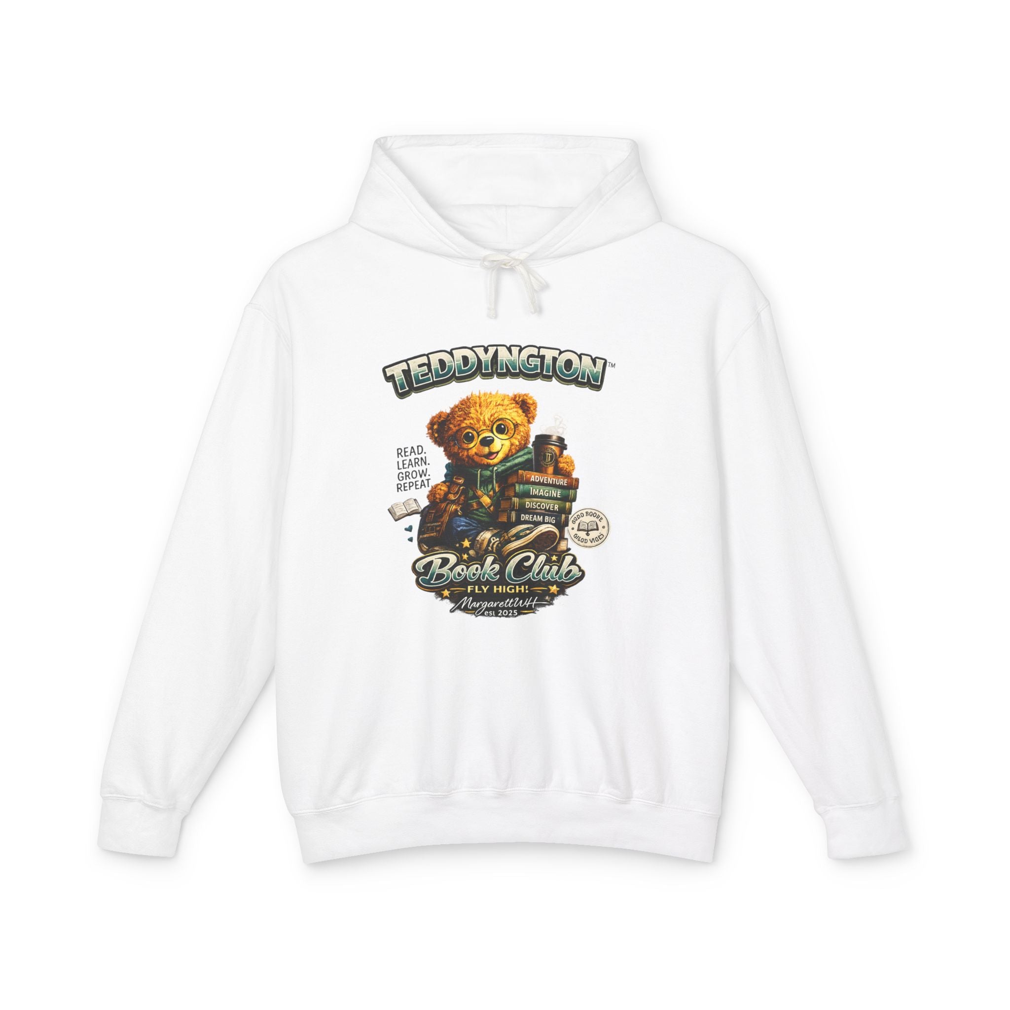 Book Lover Teddy Bear Lightweight Hoodie