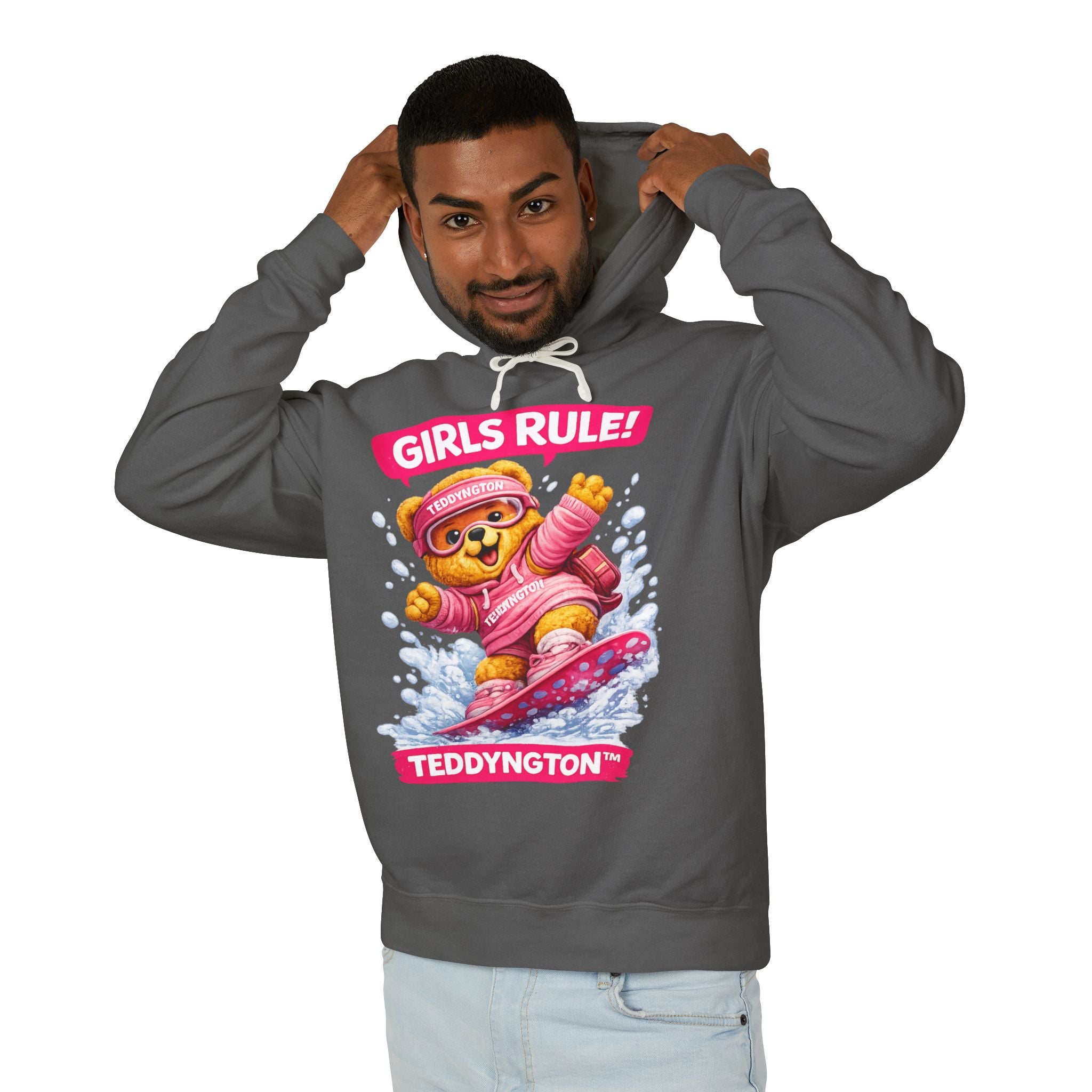 Girls Rule Teddy Bear Snowboard Hoodie