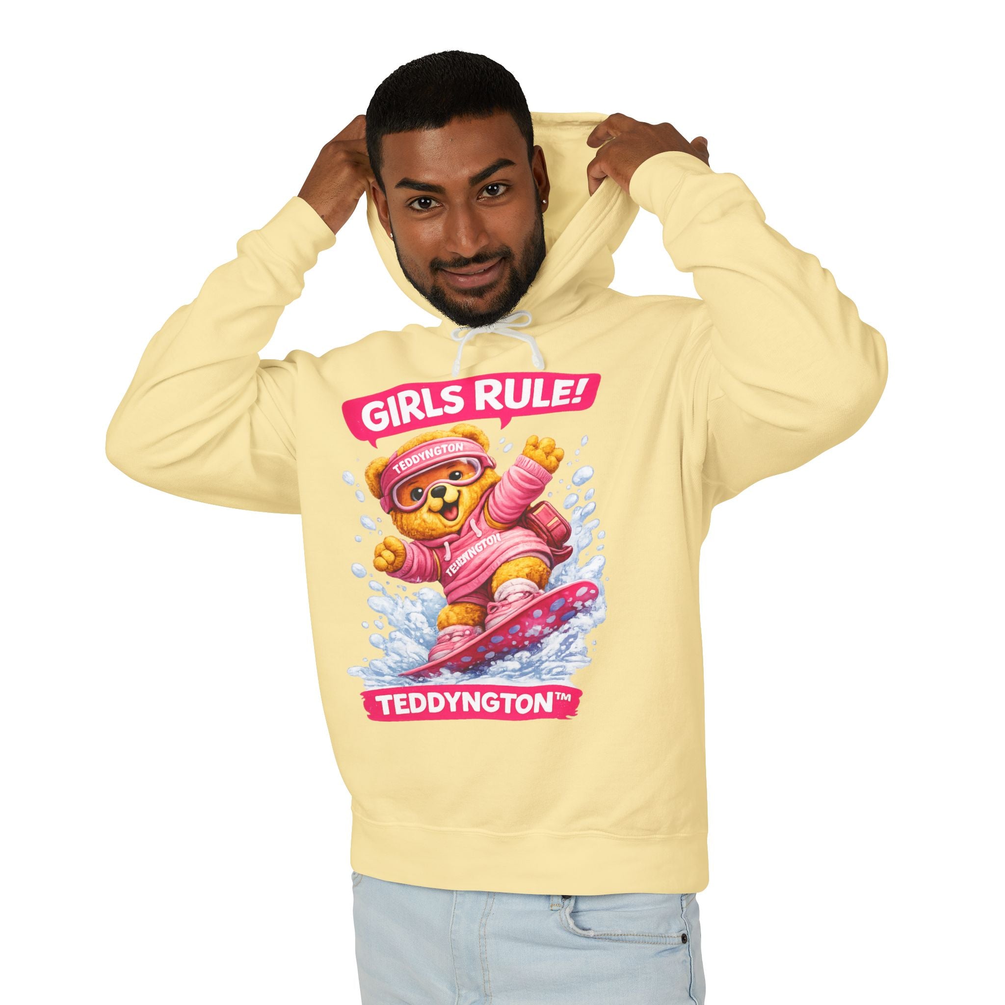 Girls Rule Teddy Bear Snowboard Hoodie